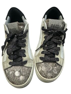 P448 Women's White and Silver Casual Sneakers size 37